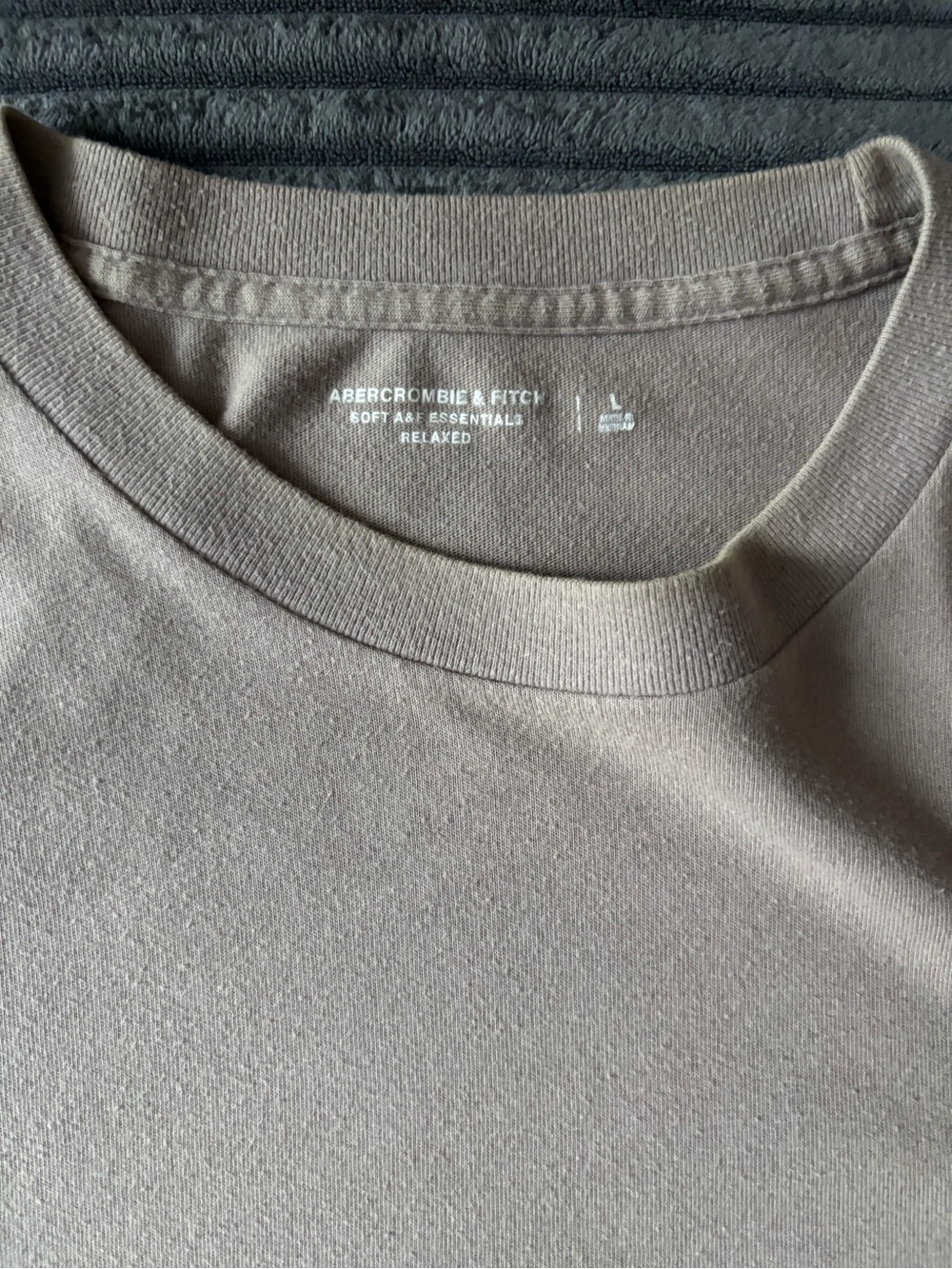 Abercrombie & Fitch Men's Relaxed Crew Tee in Taupe Brown